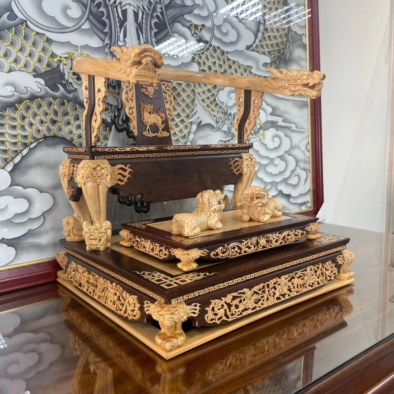 尺六托兩尺托椅-黑檀入踏獅