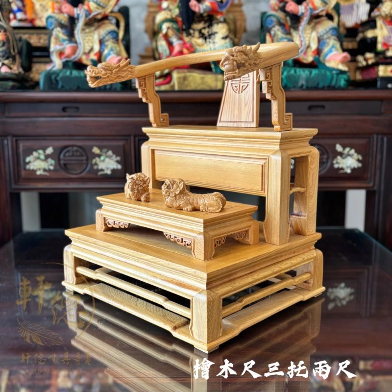 尺三托二尺踏獅-檜木素面