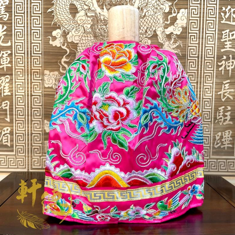 經典平繡蔥線鳳袍_粉